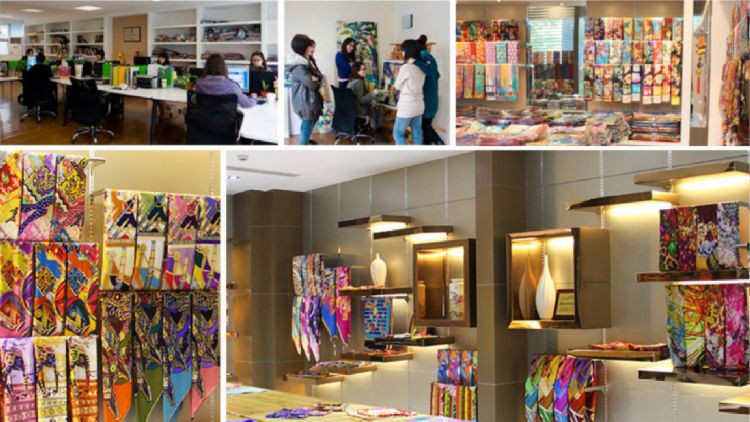 silk twilly scarf show room